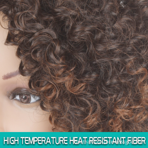Hot Selling Short Synthetic Wigs Afro Kinky Jerry Curly Wig for Women Black Brown Blonde Natural Bob Wig High Temperature Hair